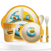 Baby Feeding Essential Baby Dinner Set Infant Training Eating Utensils-Honey Bee
